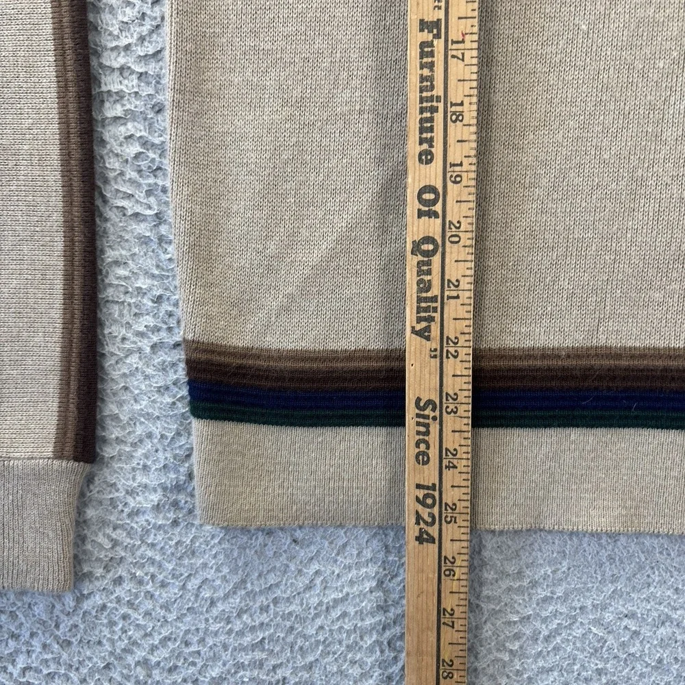 Vintage Lord Jeff‎ Sweater Mens Large Grandpa Grunge Brown Blue Green Striped